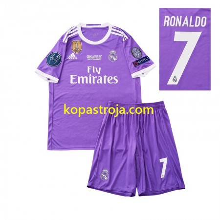 Billiga Fotbollströjor Real Madrid Cristiano Ronaldo 7 2016 Retro Barn Borta tröja Kortärmad